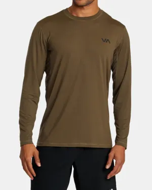 RVCA SPORT VENT LONG SLEEVE TEE - MOCHA