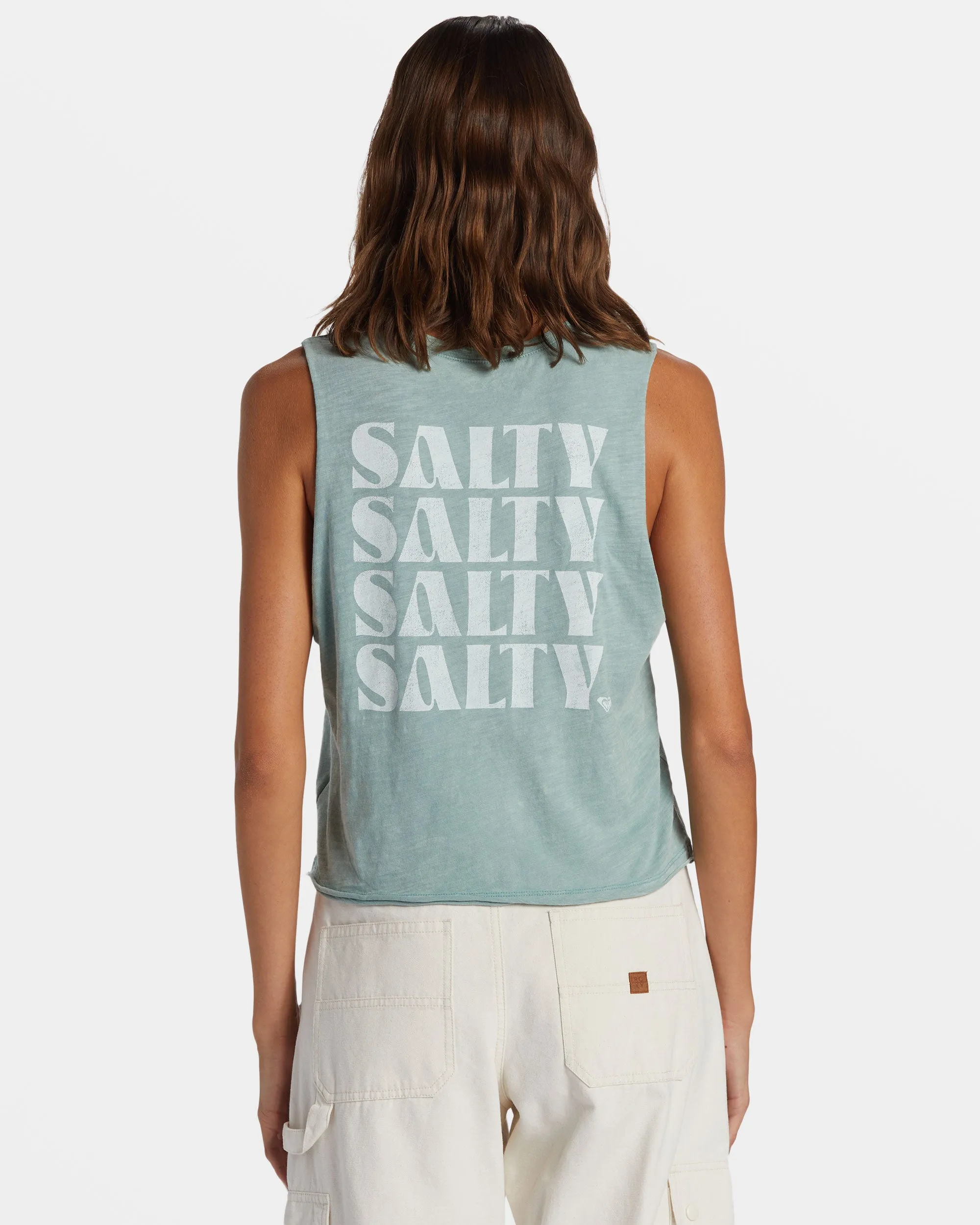 Salty Stack HLMT 2.0 Cropped Tank Top - Mineral Blue