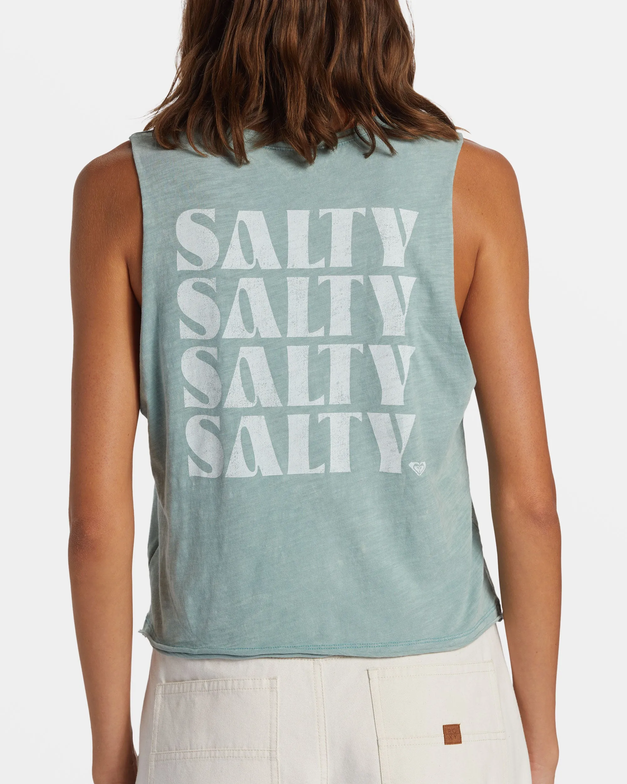 Salty Stack HLMT 2.0 Cropped Tank Top - Mineral Blue