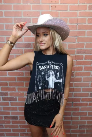 The Band Perry Cropped Rhinestone Fringe Tank