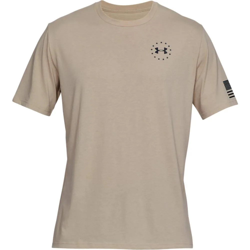 Under Armour Freedom Flag T-Shirt, Desert Sand//Black