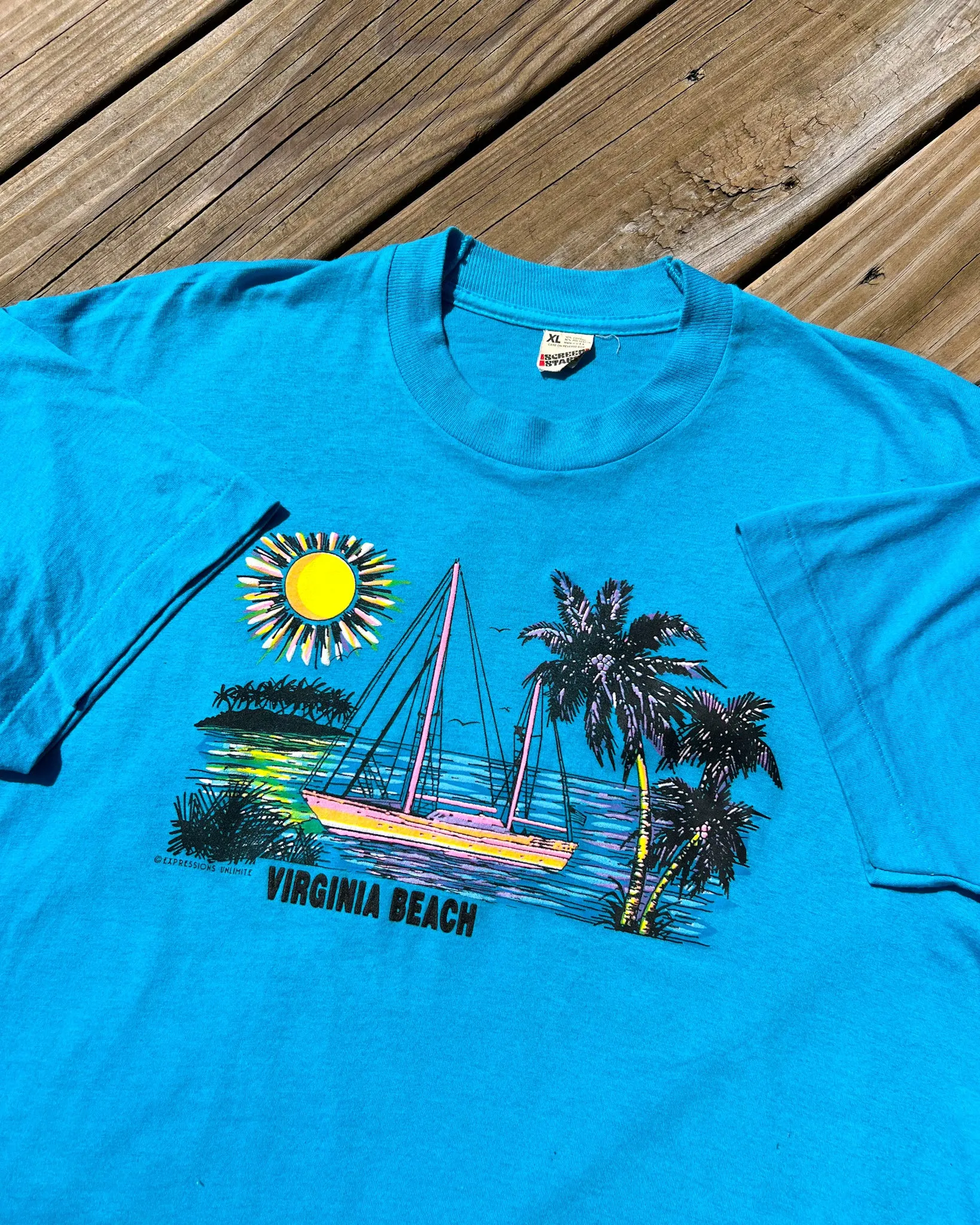 Vintage 80s Virginia Beach Boat Shirt