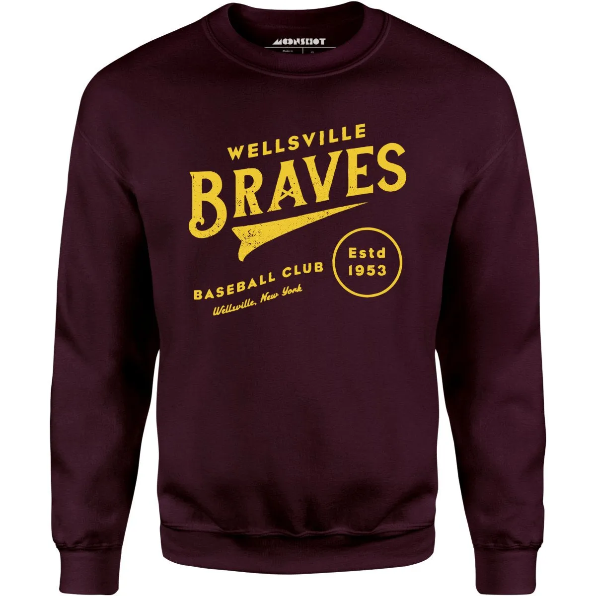 Wellsville Braves - New York - Vintage Defunct Baseball Teams - Unisex Sweatshirt