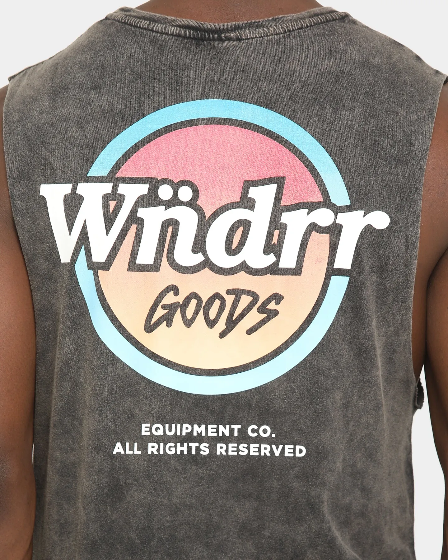 WNDRR Heat Muscle Top Washed Black