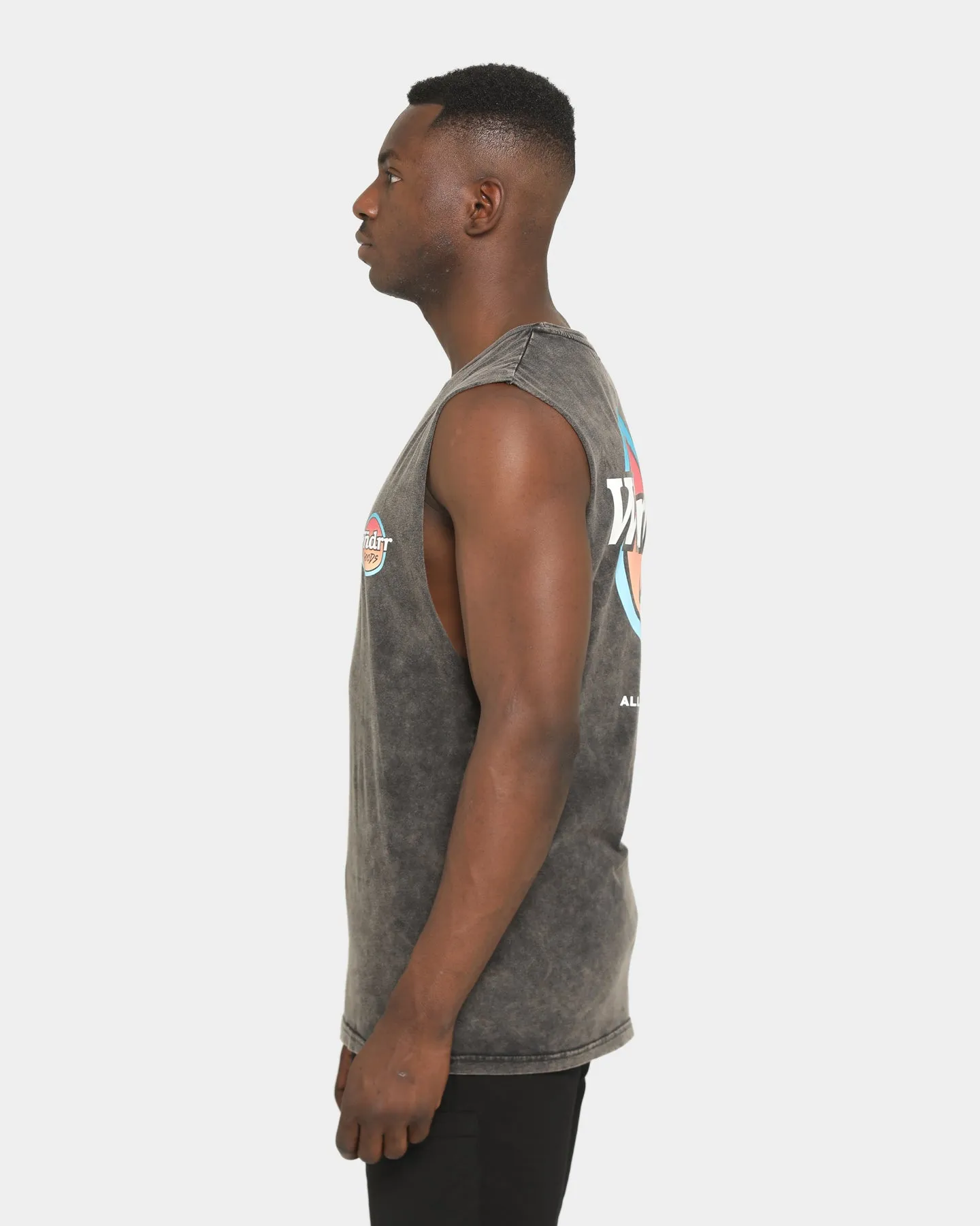 WNDRR Heat Muscle Top Washed Black