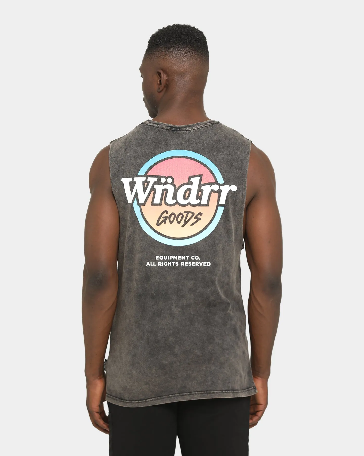 WNDRR Heat Muscle Top Washed Black