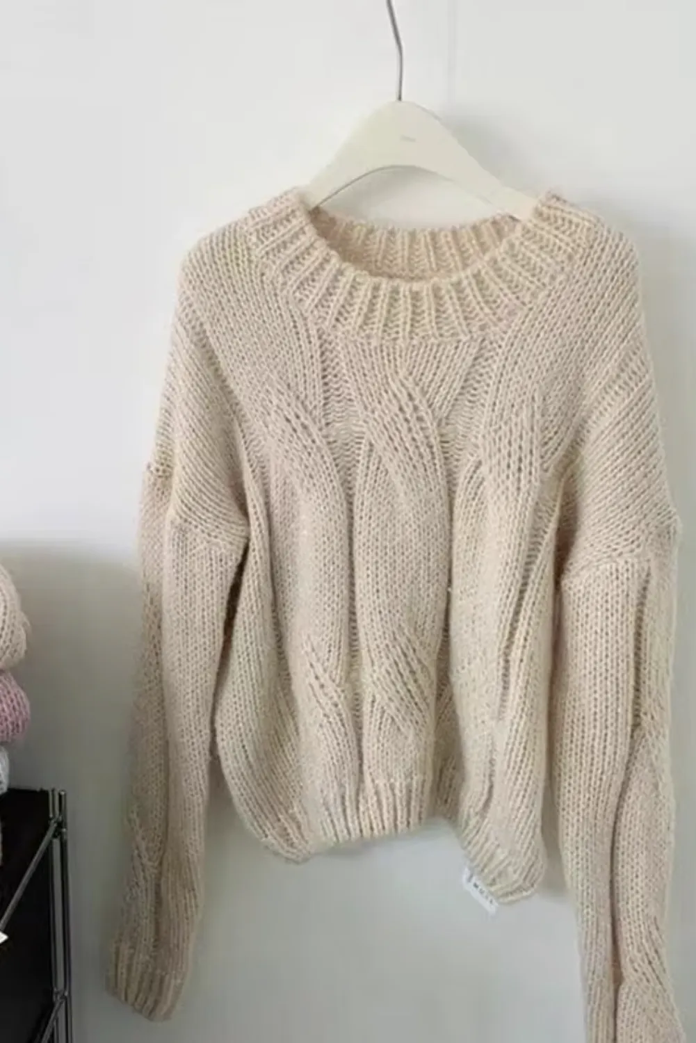 Womens Cozy Loose-Knit Pullover Sweater