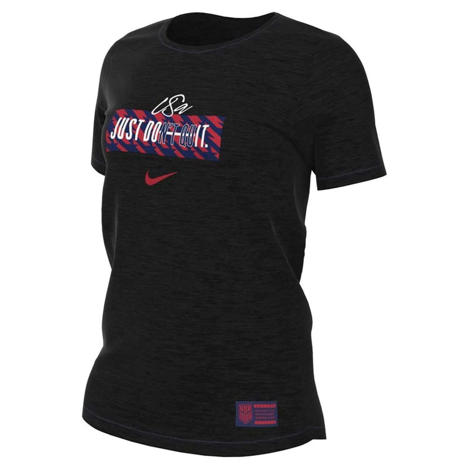 Women's Nike USA Just Do It Tri-Blend Black Tee