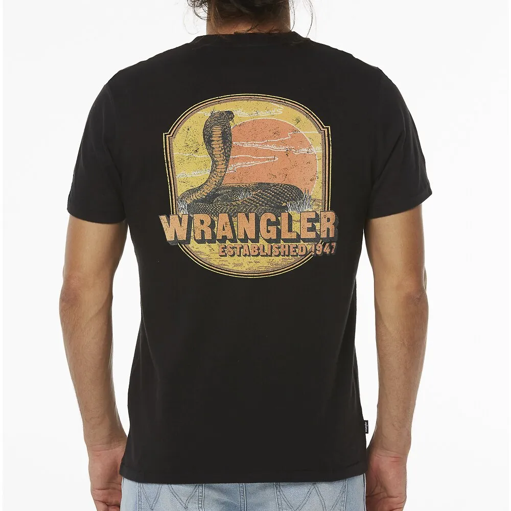 Wrangler Mens Desert King Tee Worn Black